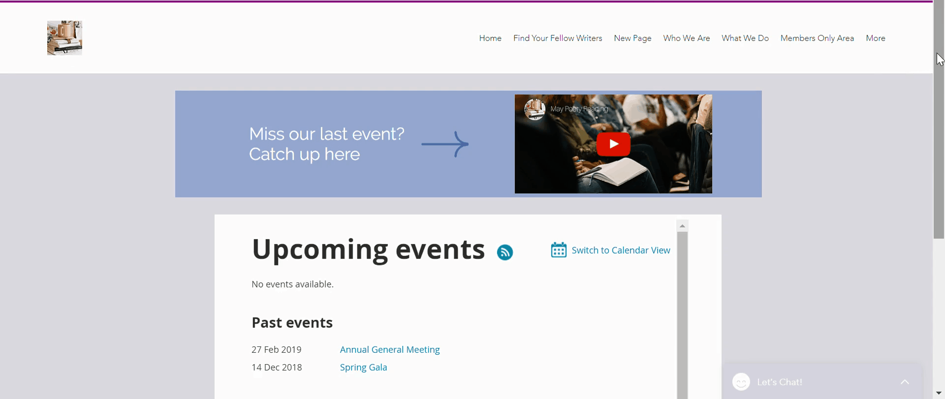 Wix widget example - event list