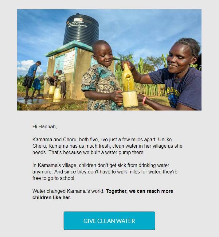 world vision email appeal
