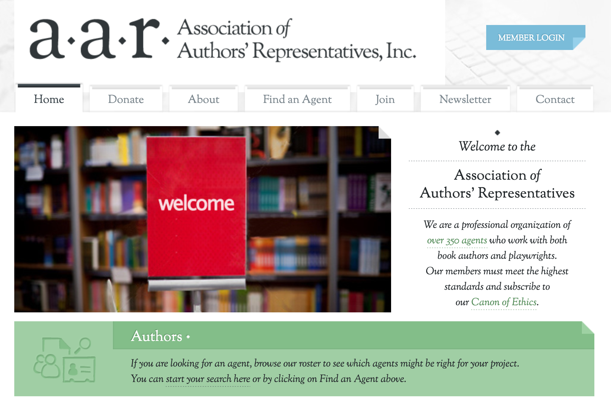 association of authors representatives website