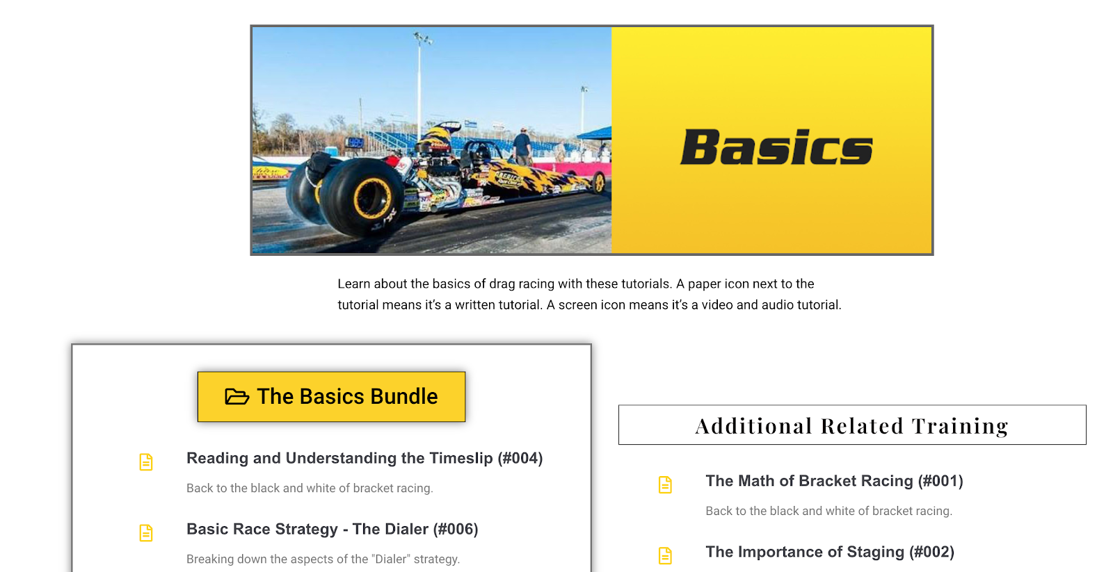 bracket racing signup screenshot