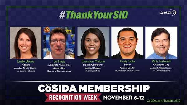 A continuation of CoSida's member appreciation post, with images of multiple athletic directors' faces and their names.