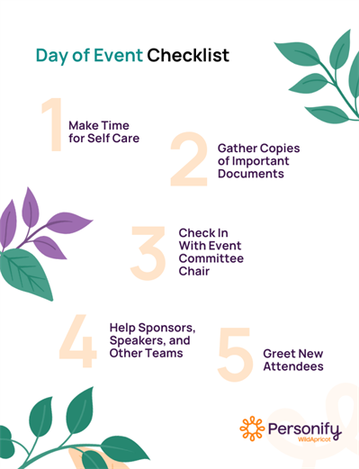 Day of event checklist