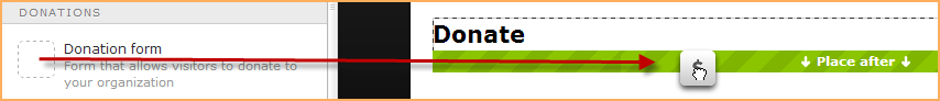 dragging donation form gadget