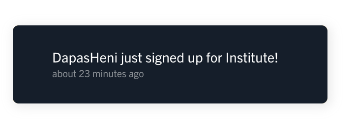 just signed up button institute