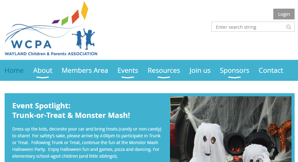 WCPA Membership Website Example